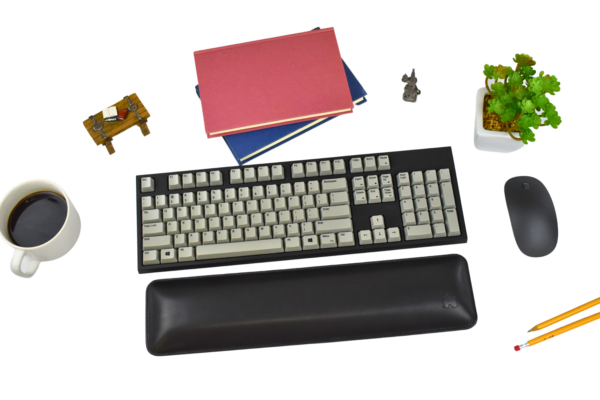 Bailey Full Size Keyboard Leather Wrist Rest Black - Keyboard and Accessories Shot
