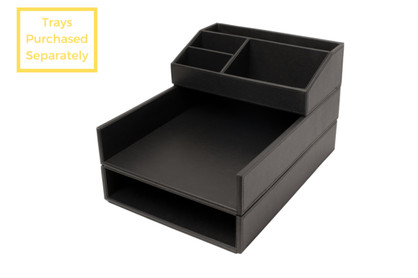 Armory Leatherette Stackable Caddy Desk Organizer - Stacked Shot 2