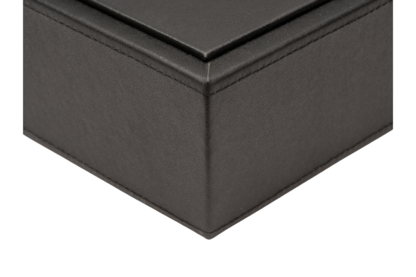 Armory Leatherette Stackable Paper Trays Desk Organizer - Close-up Shot