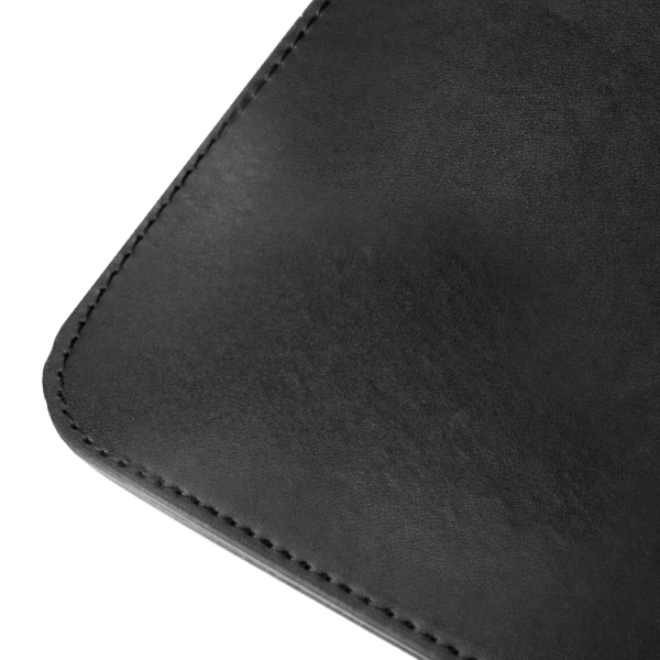 Courtyard Leatherette Desk Pad Mat Blotter Black No Logo - Close Up Shot