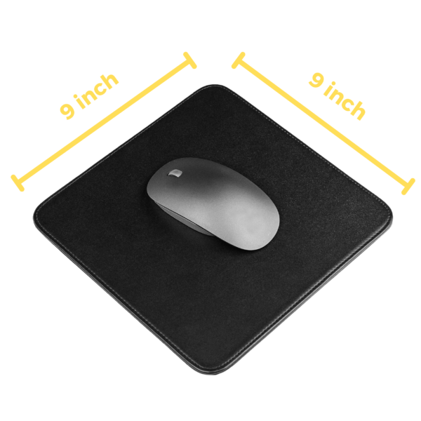 Moat Leather Mouse Pad Black No Logo - Dimensions Shot