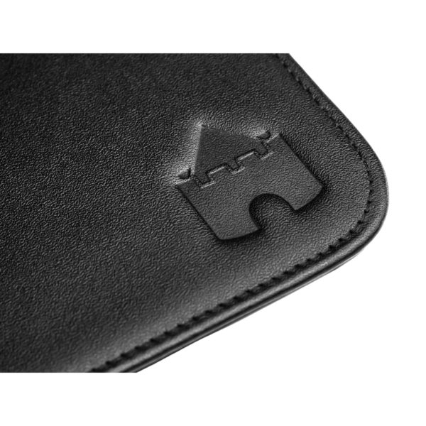 Moat Leather Mouse Pad Logo Black - Close-Up Shot
