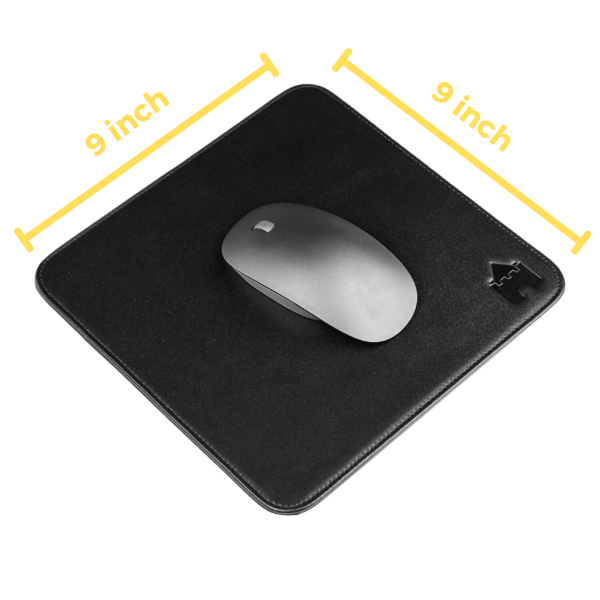 Moat Leather Mouse Pad Logo Black - Dimensions Shot